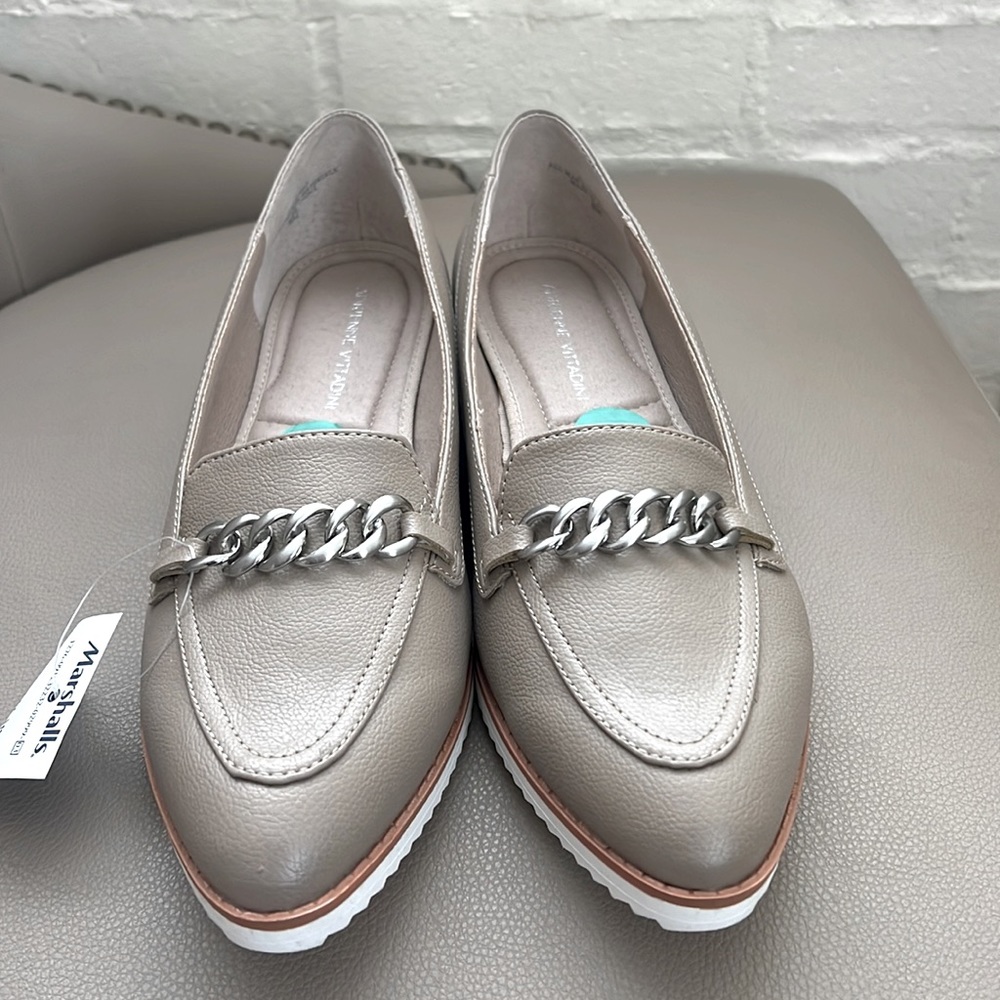 Womens Adrienne Vittadini Loafers, Beige, Size 8